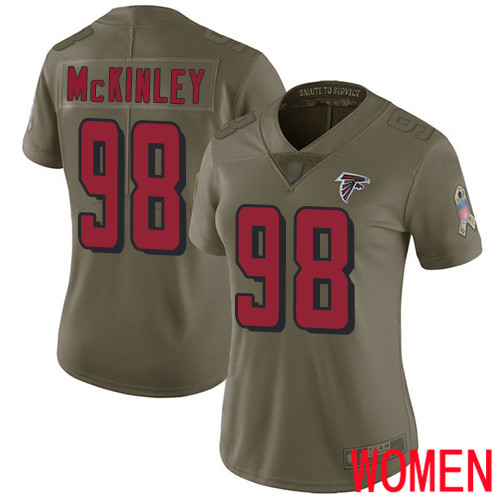 Atlanta Falcons Limited Olive Women Takkarist McKinley Jersey NFL Football #98 2017 Salute to Service->women nfl jersey->Women Jersey